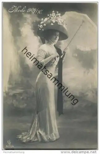 Frau mit Hut - Hutmode - Mode 1909/10 - Verlag Gustav Liersch &amp; Co Berlin 3271/6