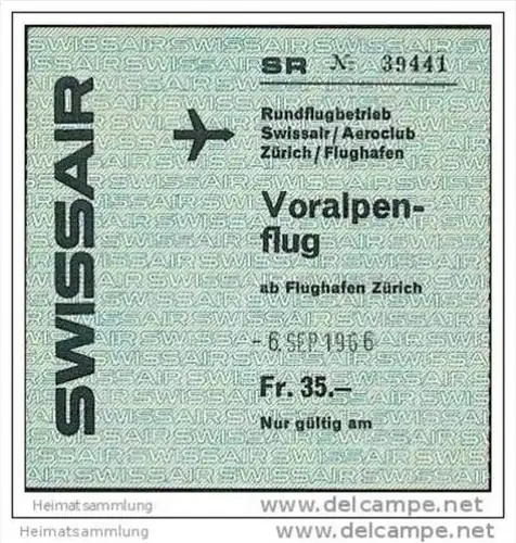 Swissair - Voralpenflug 1966 Rundflugbetrieb ab Flughafen Zürich