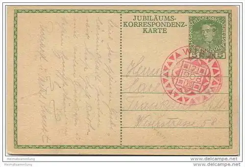 Kaiser Franz Josef 1908 - 60 Jahre Thronjubiläum - Jubiläums-Korrespondenzkarte - Stempel Wien