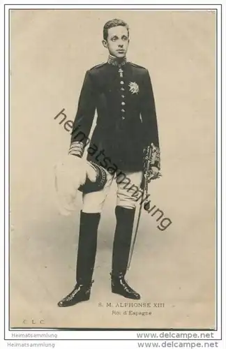 S. M. Alphonse XIII Roi d' Espagne - Alfons XIII. - Alfonso XIII - König von Spanien