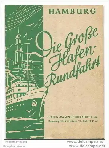 Hamburg - Die grosse Hafen-Rundfahrt 1953 - Hafen-Dampfschiffahrt AG - 16 Seiten mit 8 Abbildungen