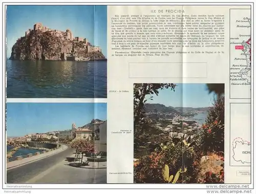 Ischia 50er Jahre - Faltblatt mit 9 Abbildungen in französischer Sprache