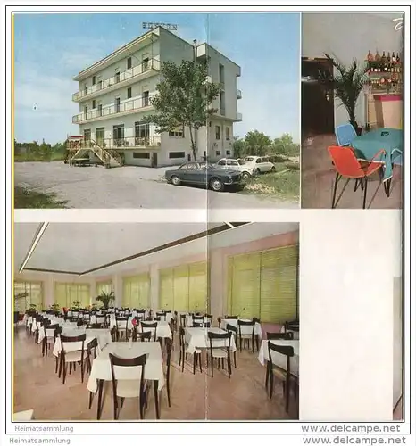 Cesenatico 50er Jahre - Hotel Bosten - Faltblatt mit 5 Abbildungen