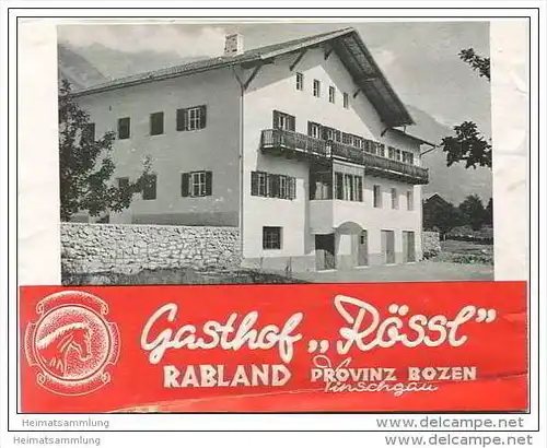Rabland 60er Jahre - Gasthof Rössl Besitzer Familie Kuppelwieser - Faltblatt mit 4 Abbildungen