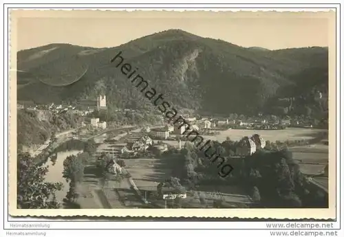 Wartha Bez. Breslau - Blick auf Wallfahrtskirche und Bergsturz - Foto-AK