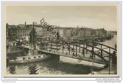 Stettin - Hansabrücke - Foto-AK 30er Jahre