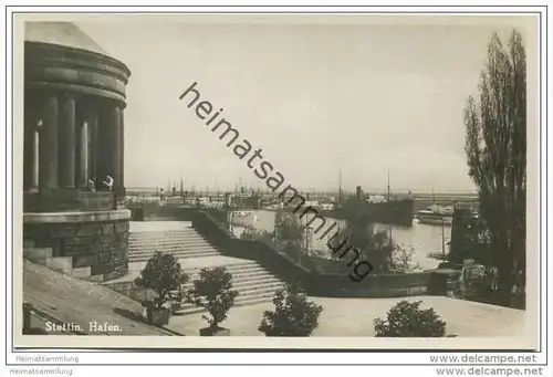 Stettin - Hafen - Foto-AK 30er Jahre