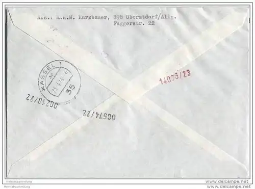 Brief Eilzustellung mit Marken Unfall - 22. April 1974