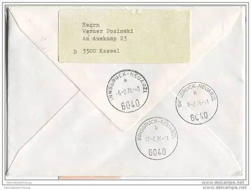 Brief Köln Flughafen - Philatelie der Olympischen Spiele 76 - Aufkleber - 4. Februar 1976