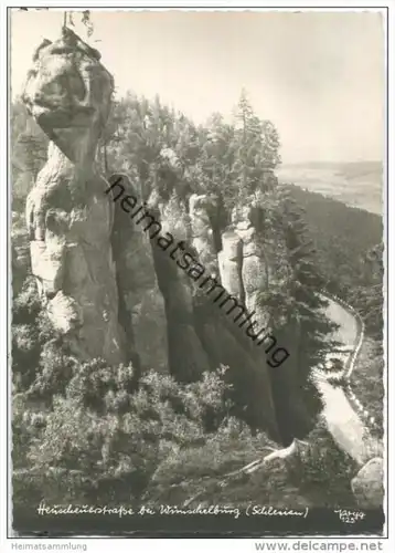 Heuscheuerstrasse bei Wünschelburg - Popp-Verlag Heidelberg - Einzelhandabzug