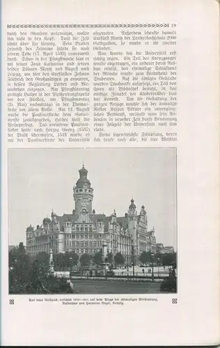 Volksbücher der Erdkunde - Leipzig - 34 Seiten mit 43 Abbildungen einem Plan von Leipzig und Umgebung und einem farbigen