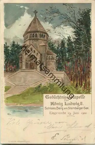 Schloss Berg - Gedächtnis-Kapelle für König Ludwig II - Verlag E. Nister Nürnberg