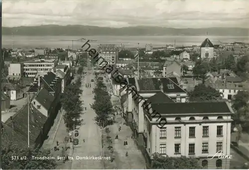 Trondheim - set fra Domkirketarnet - Foto-Ansichtskarte 50er Jahre - Verlag Knut Aune Trondheim