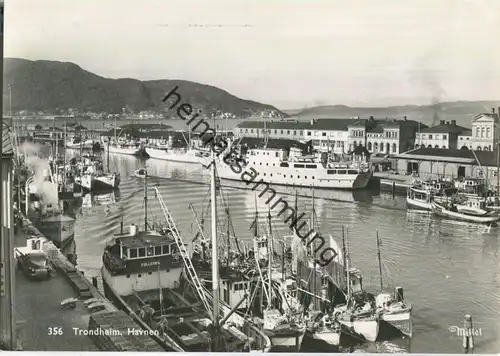 Trondheim - Havnen - Foto-Ansichtskarte 50er Jahre - Verlag Mittet & Co A/S Oslo