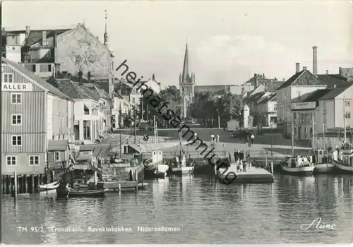 Trondheim - Ravnklobakken - Nidarosdomen - Foto-Ansichtskarte 50er Jahre - Verlag Knut Aune Trondheim