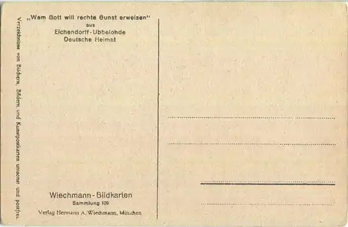 Wem Gott will rechte Gunst erweisen - Eichendorff-Ubbelohde Deutsche Heimat - Künstlerkarte signiert Otto Ubbelohde