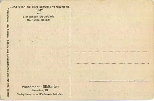 Und wenn die Tiefe schwül und träumend ruht - Eichendorff-Ubbelohde Deutsche Heimat - Künstlerkarte