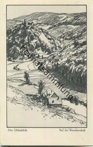 Auf der Wanderschaft - Aus dem Buche Meine Heimat - Künstlerkarte signiert Otto Ubbelohde - Verlag Hermann A. Wiechmann