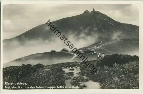 Schneekoppe - Schlesierhaus - Riesenbaude - Foto-Ansichtskarte - Verlag Walter Staudte Hirschberg