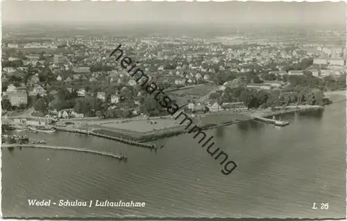 Wedel-Schulau - Luftaufnahme - Foto-AK 60er Jahre - Verlag Ferd. Lagerbauer & Co Hamburg