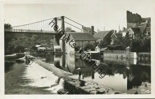 Beaumont-sur-Sarthe - Sarthe - La Sarthe et le Pont suspendu - Foto-AK 1940