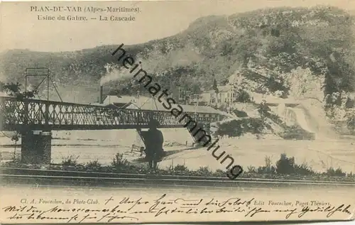 Plan-du-Var - Usine du Gabre - La Cascade gel. 1910