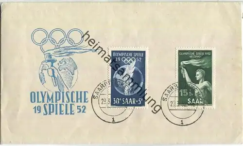 FDC - Saar - Olympische Spiele 1952