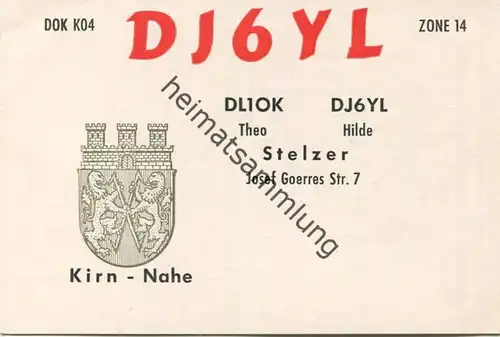 QSL - Funkkarte -DJ6YL - Kirn - 1961