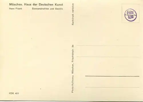 HDK401 - Sonnenstrahlen und Gewölk - Hans Frank - Verlag Photo-Hoffmann München