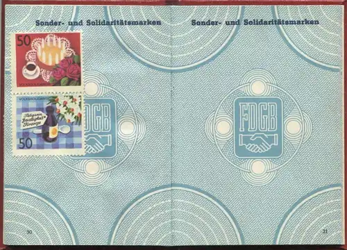 DDR - FDGB Mitgliedsbuch - Freier Deutscher Gewerkschaftsbund - IG Metall Leipzig - Beiträge von 1971 bis 1980
