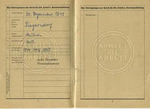 DDR - Arbeitsbuch 60er Jahre