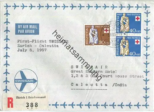 Swissair - First Flight - Zürich-Calcutta 1957