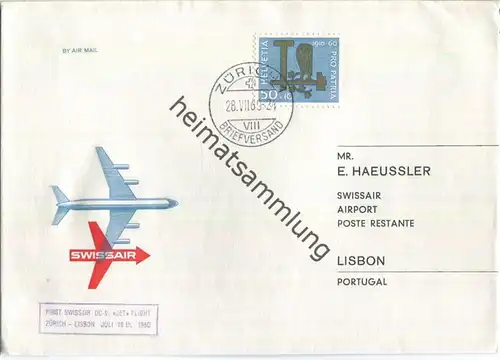 Swissair - First Jet Flight - DC 8 - Zürich-Lisbon 1960