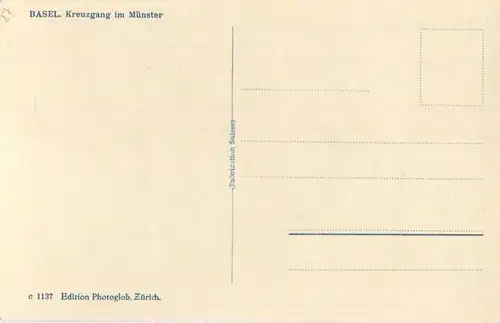 Basel - Münster - Kreuzgang - Foto-AK - Edition Photoglob Zürich