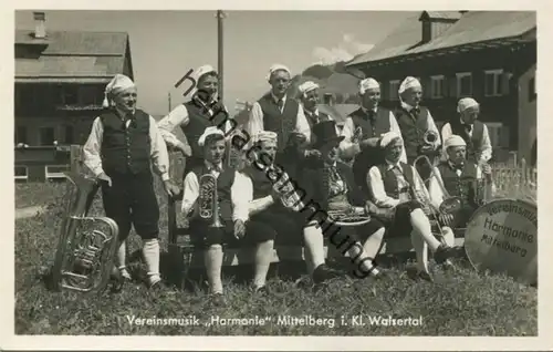 Vereinsmusik Harmonie Mittelberg - Foto-AK - Verlag Willy Zitzelsberger Mittelberg