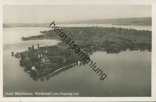 Insel Reichenau - Niederzell - Fliegeraufnahme - Foto-AK - Verlag A. Weber Stuttgart