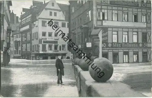 Nürnberg - Museumsbrücke Plobenhofstrasse - Hochwasser-Katastrophe 1909 - Verlag Zerreiss & Co Nürnberg