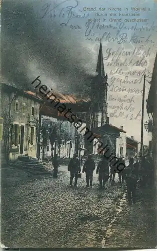 Woinville - Brand der Kirche - Feldpost - Zensur