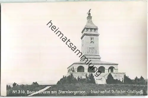 Bismarckturm am Starnbergersee - Erbaut von Prof. Th. Fischer Stuttgart - Verlag Robert von der Burg Durlach 1907