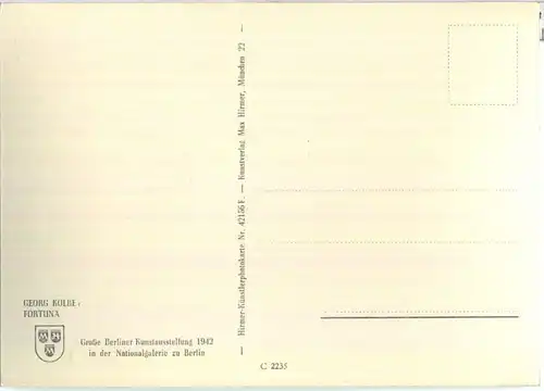 Fortuna - Georg Kolbe - Grosse Berliner Kunstausstellung 1942 in der Nationalgalerie zu Berlin
