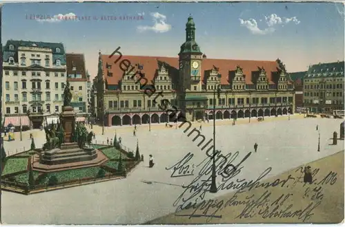 Leipzig - Marktplatz und altes Rathaus - Verlag Ottmar Zieher München - Feldpost