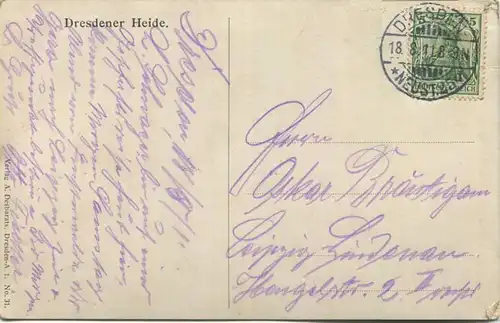 Dresdener Heide - Verlag A. Desbarats Dresden - gel. 1911