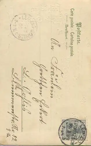 Fröhlichen Pfingst-Gruss - Paar auf der Wiese - gel. 1903