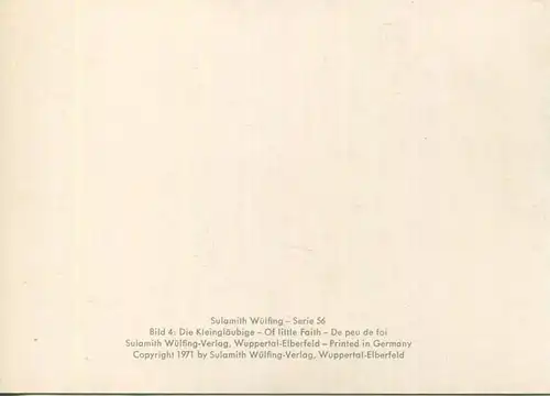 Sulamith Wülfing - Die Kleingläubige - Serie 56 Bild 4 - Sulamith Wülfing-Verlag Wuppertal-Elberfeld 1971