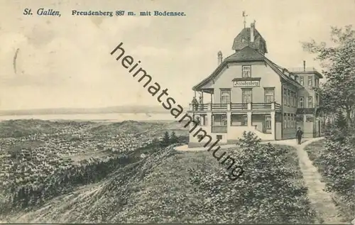 St. Gallen - Freudenberg mit Bodensee - Verlag Gebr. Metz Basel gel. 1906