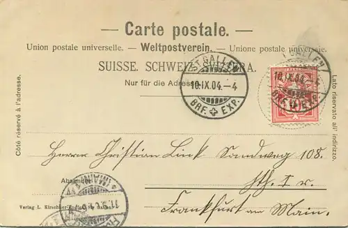 St. Gallen - Kasernenplatz - Verlag L. Kirschner-Engler St. Gallen gel. 1904
