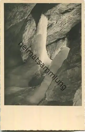 Eisriesenwelthöhle bei Salzburg - Gefrorener Wasserfall - Photo Gustav Abel - Verlag Eisriesenwelt GmbH 1939