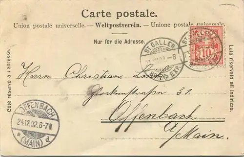 St. Gallen - Institut D. Schmidt - Verlag L. Kirschner-Engler St. Gallen gel. 1902