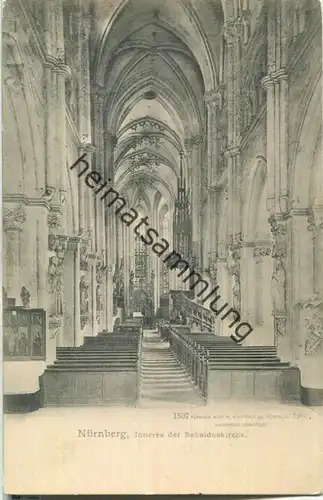 Nürnberg - Inneres der Sebalduskirche - Verlag Hermann Martin Nürnberg 1903