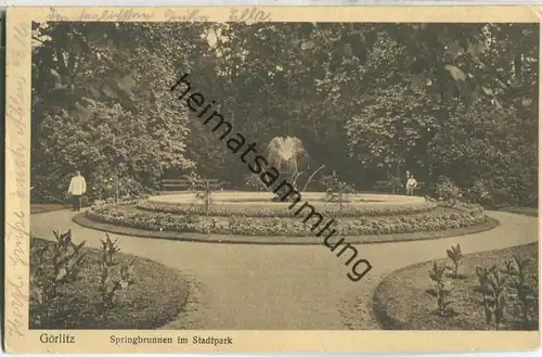 Görlitz - Springbrunnen im Stadtpark - Verlag Neue Postkartenquelle Görlitz